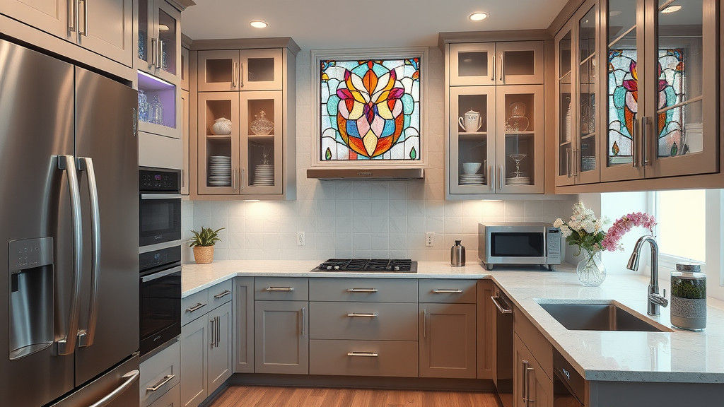 Luxurious American Kitchen in Modern Apartment, Photorealist...