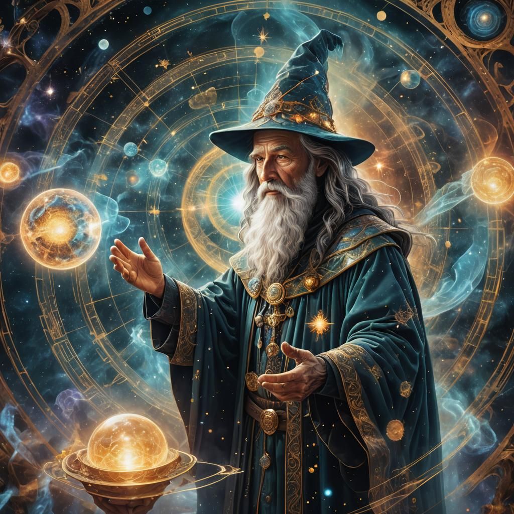 Ethereal Wizard Casting Spells in Astral Projection