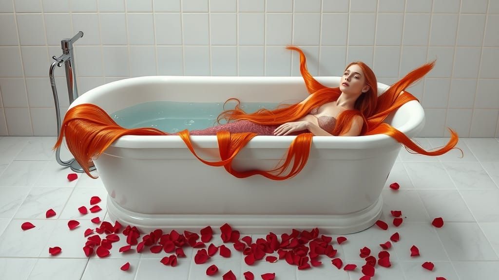 Mermaid in the bathtub