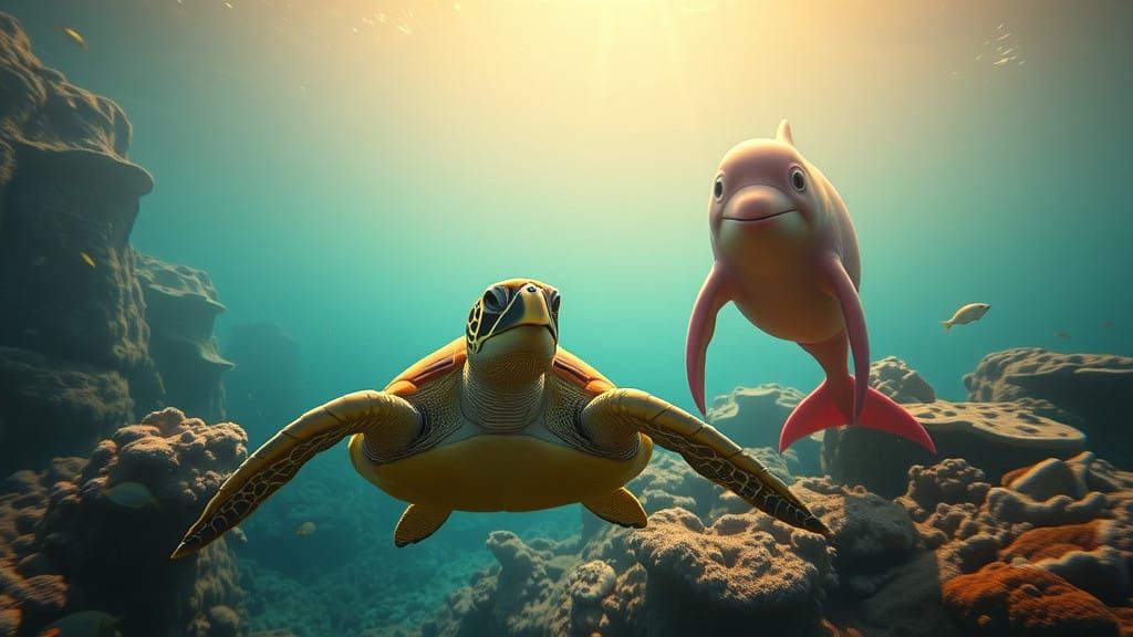 Vibrant Underwater Scene in Cinematic Film Style