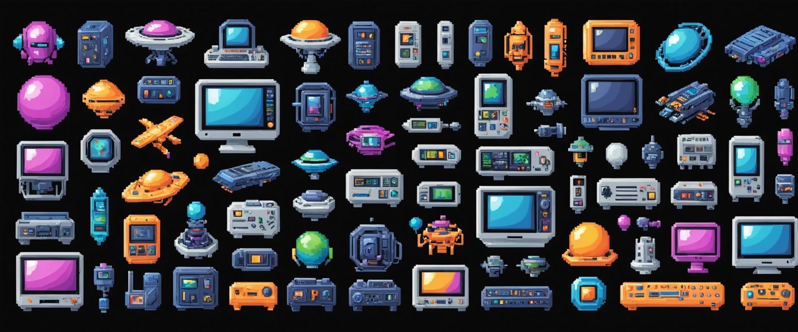 8-bit Alien Tech Gadgets and Artifacts