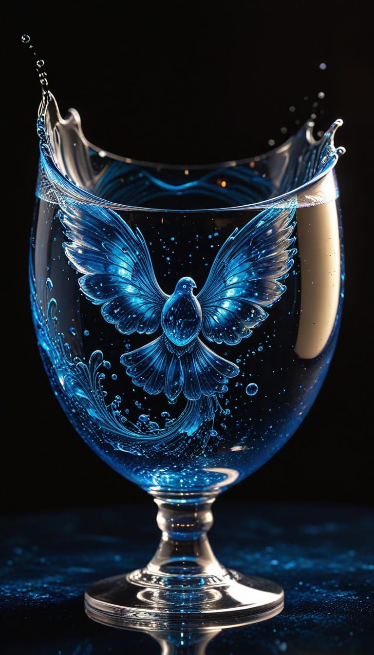 Glowwings Against an Inky-Blue Sky of Liquified Stars