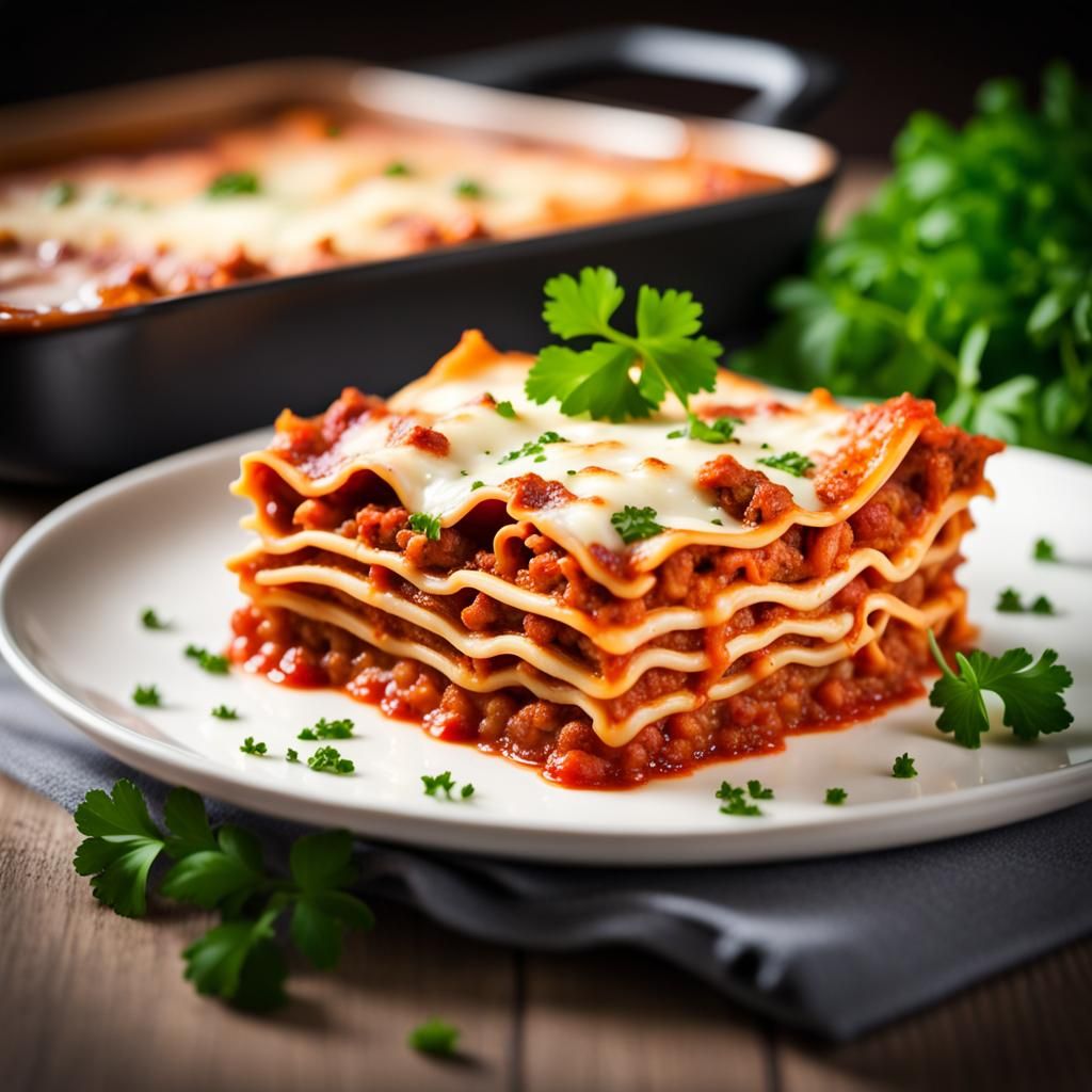 Lasagne with Parsley: Professional Food Photography