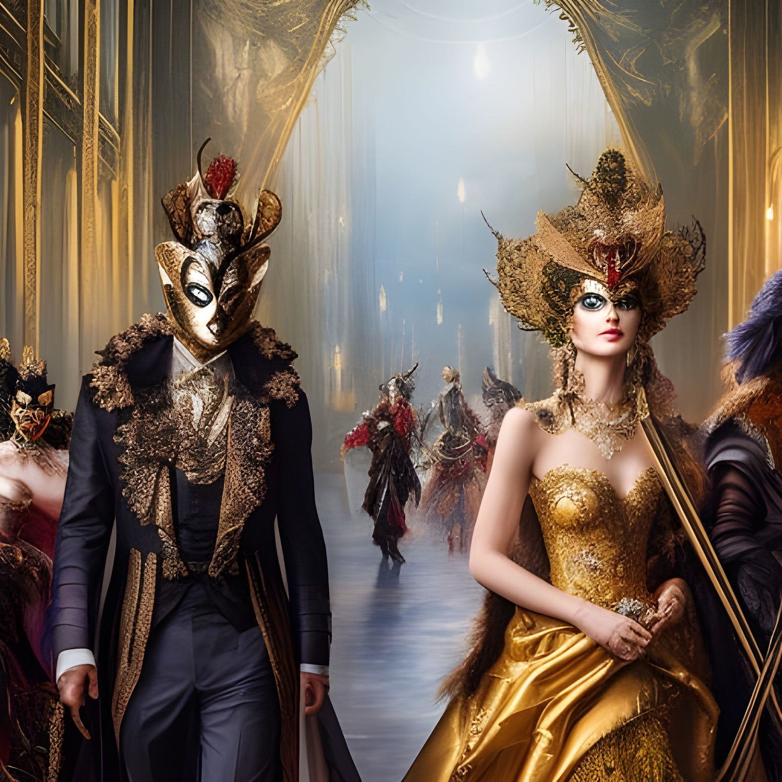 Masked Goddesses at a Rococo Masquerade Ball