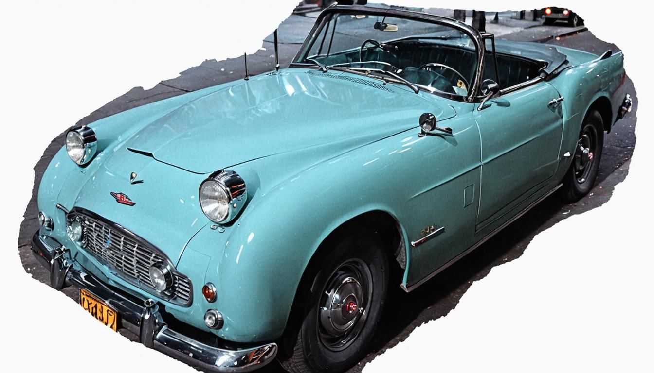 1959 Car on Greenwich Village Street: Film Noir