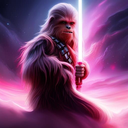 Star Wars Wookiee with Pink Lightsaber