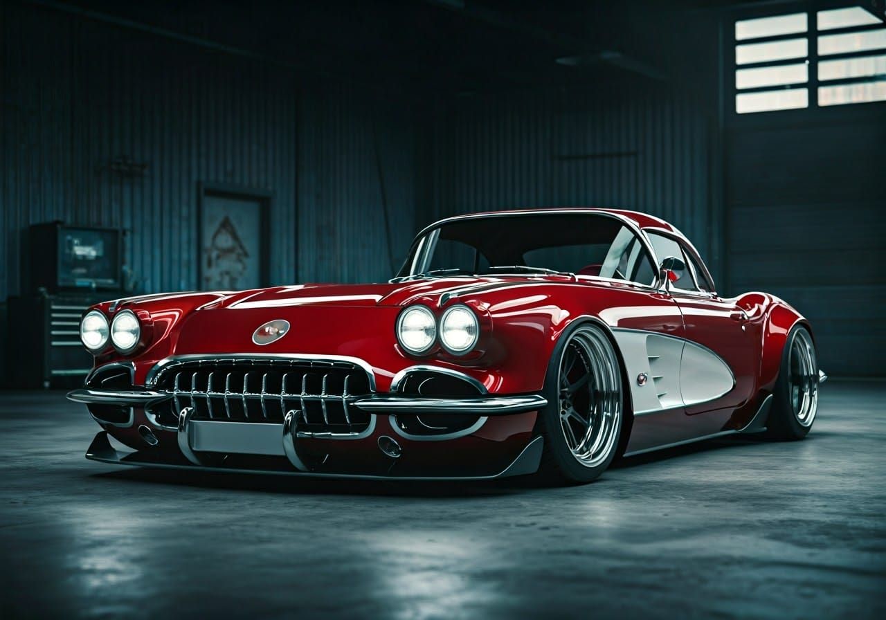 Retro Futuristic Corvette C1 with Modern Design Flair