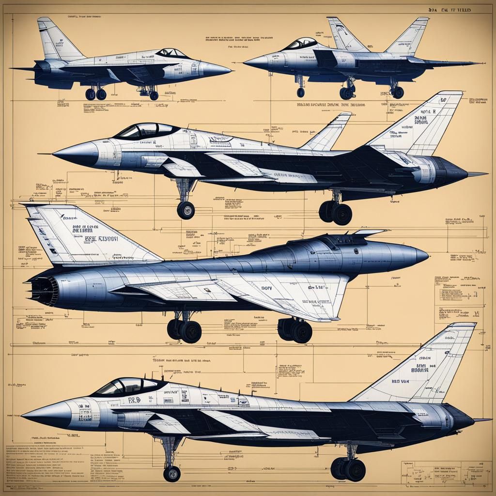 SR-71 Blackbird and Su-29 Blueprint Mashup