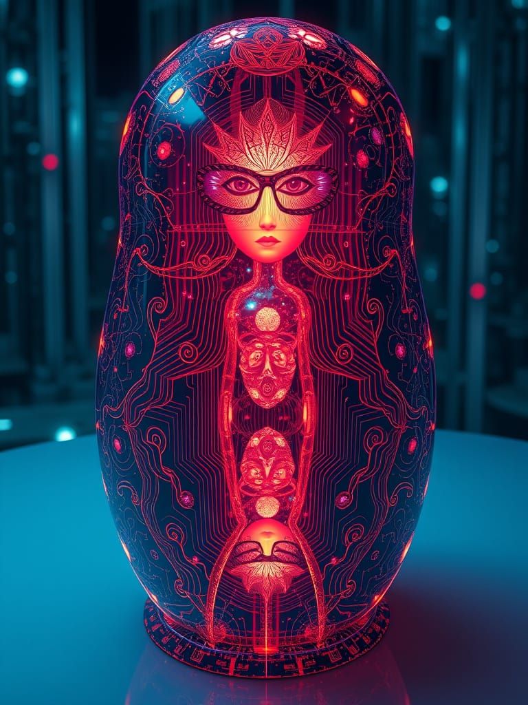 Giant Cutaway Cyber Matryoshkas