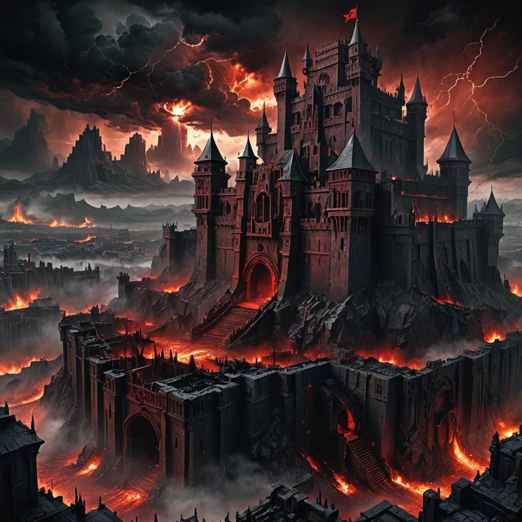 Gothic Fortress Under Siege: Grimdark Concept Art