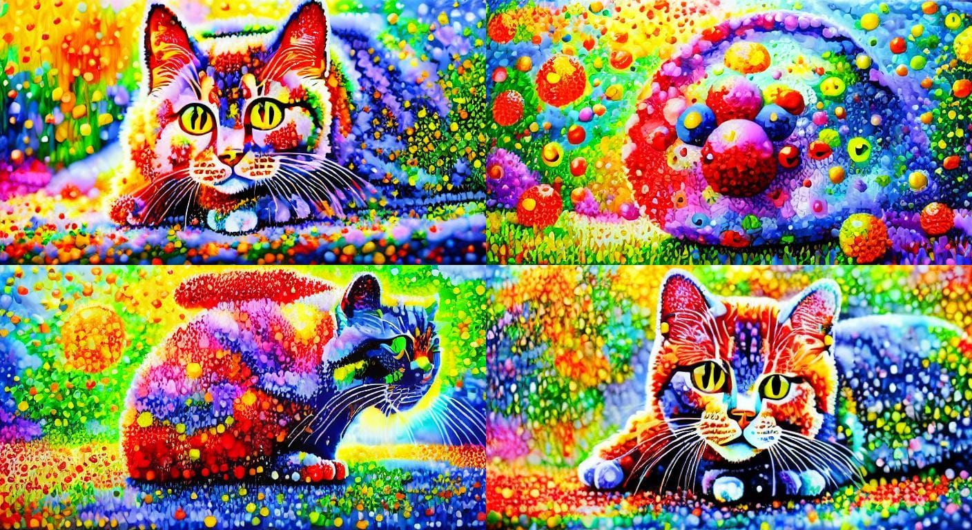 Impasto Painting of Love, Light, and Happiness