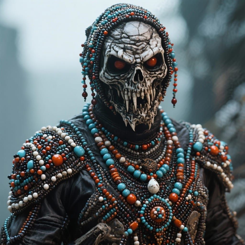 Grimdark Art Style Rendered with Bead Texture