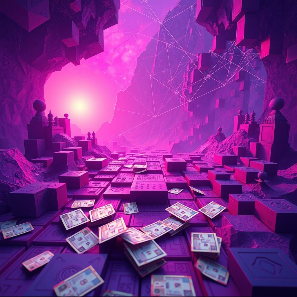 Vibrant Indian Finance Landscape with Geometric Squares and ...