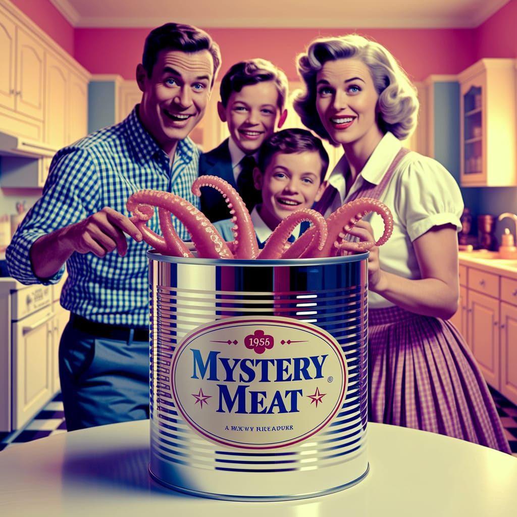 Humorous 1950s Ad for Mystery Meat
