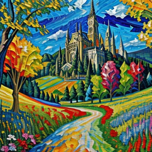 Lord of the Rings Mosaic in Neo-Impressionist Style