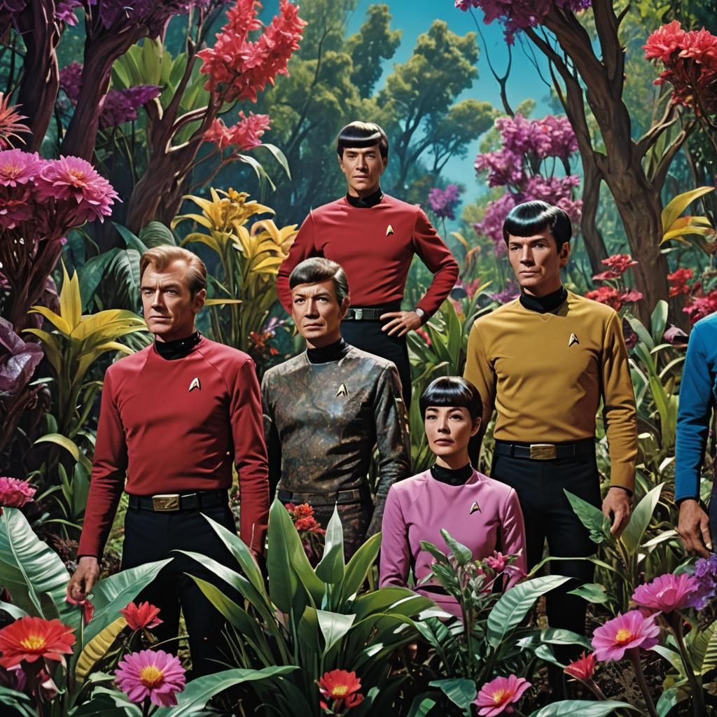 Star Trek Crew on Alien Planet, Expressionist Style