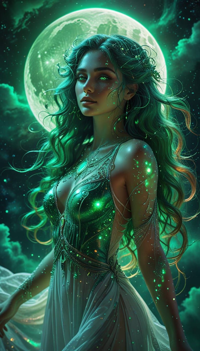 Mysterious emerald Woman