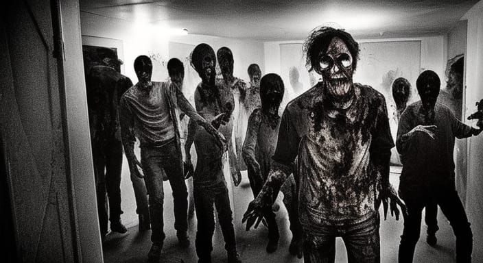 Macabre Zombie Apocalypse Horror Scene