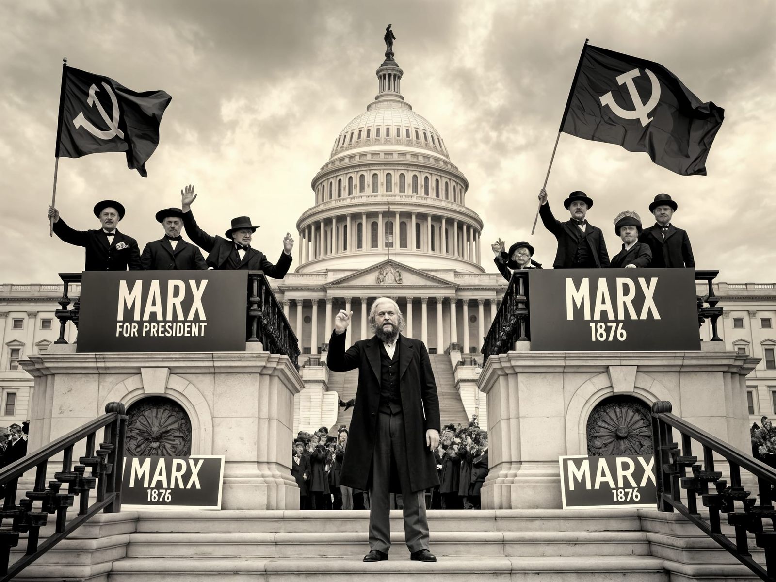 Karl Marx Inauguration as US President, 19th Century Photo