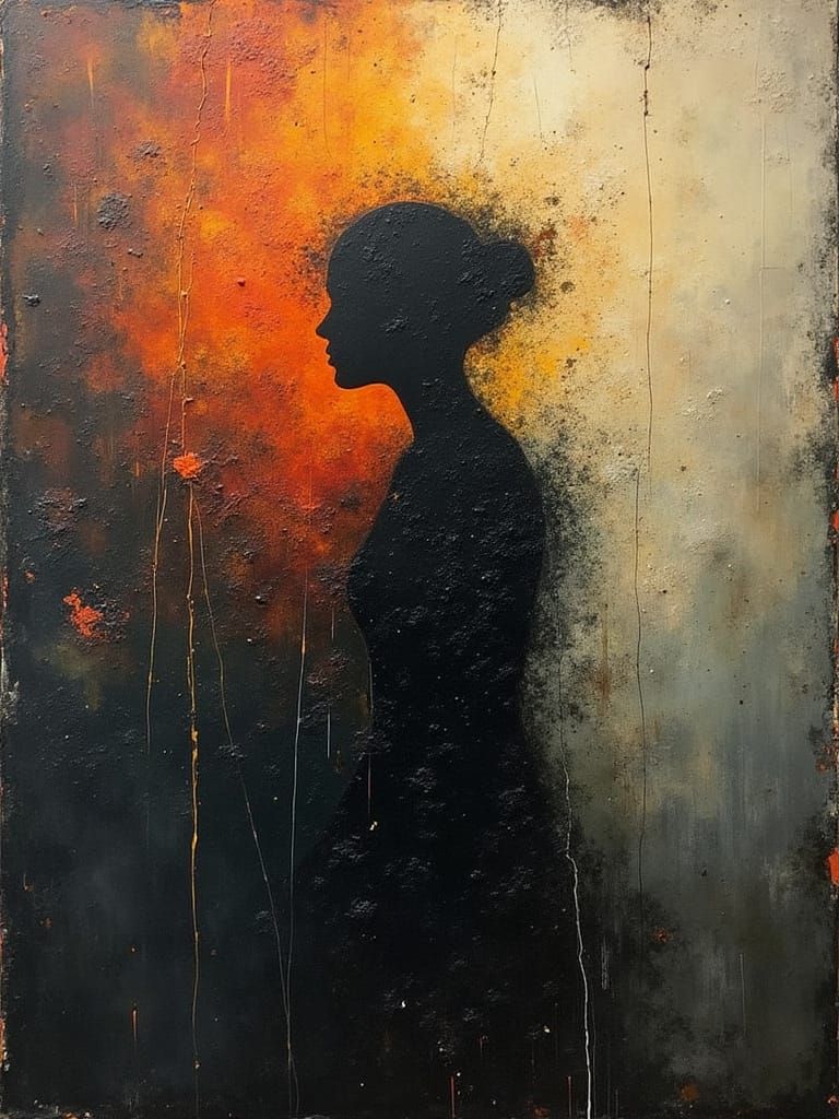 Expressionist Encaustic Painting of Shifting Pain