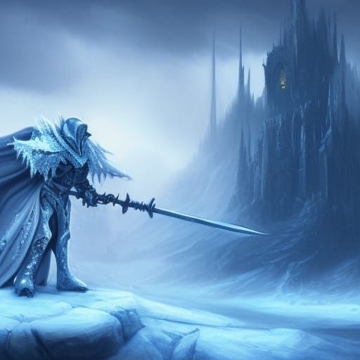 Ghost Knight with Frozen Axe: Fantasy Art
