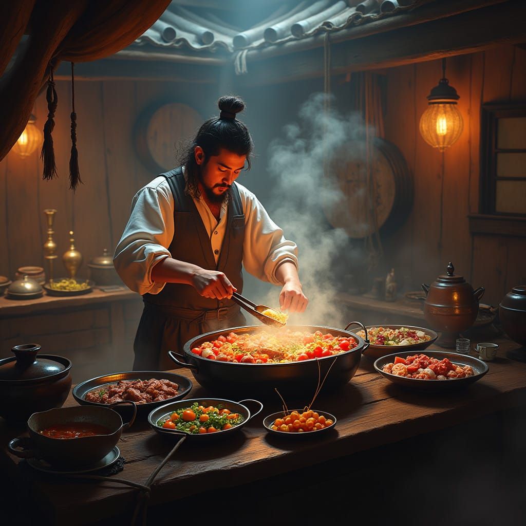 A Chinese Chef in a Pirate Ship's Galley