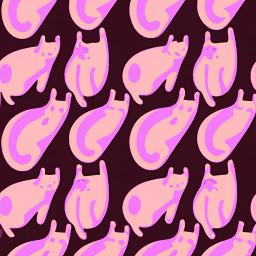Repeating Pattern of Cute Fat Cats