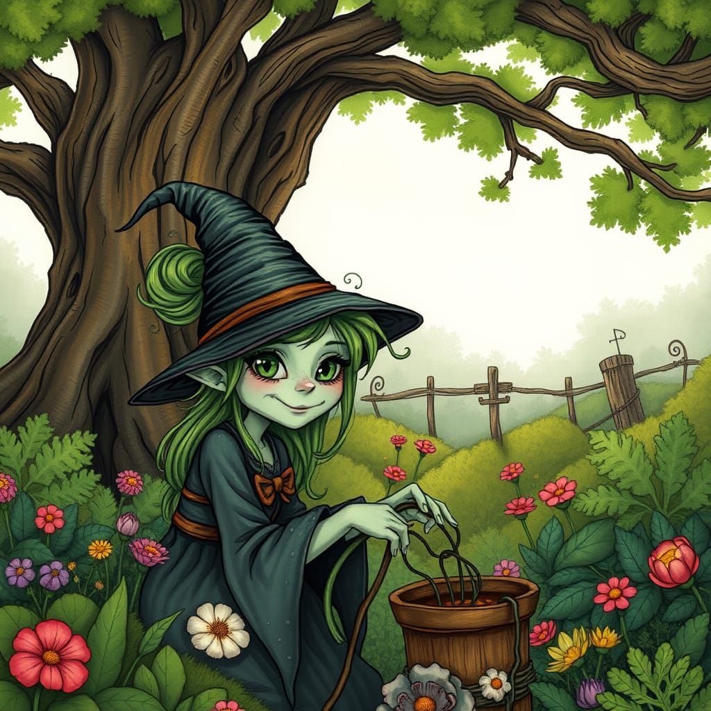 Slimey McGrimey's Garden in Whimsical Style