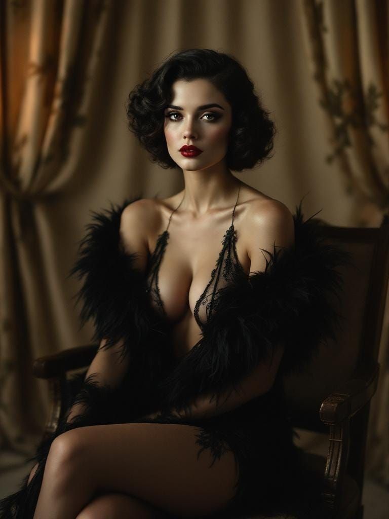 Glamour Portrait in Style of Hurrell and Lempicka