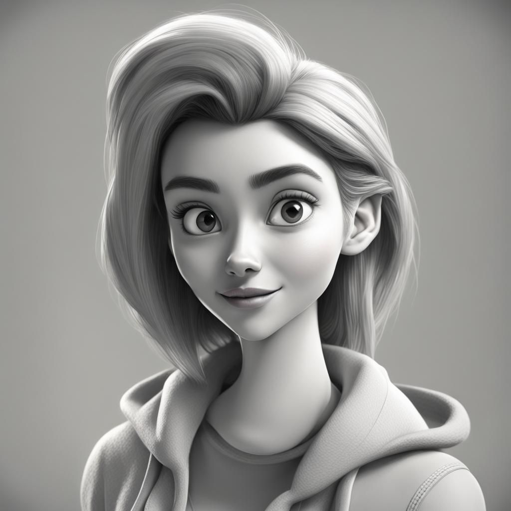 Female Character Concept Art in Pencil Sketch Style