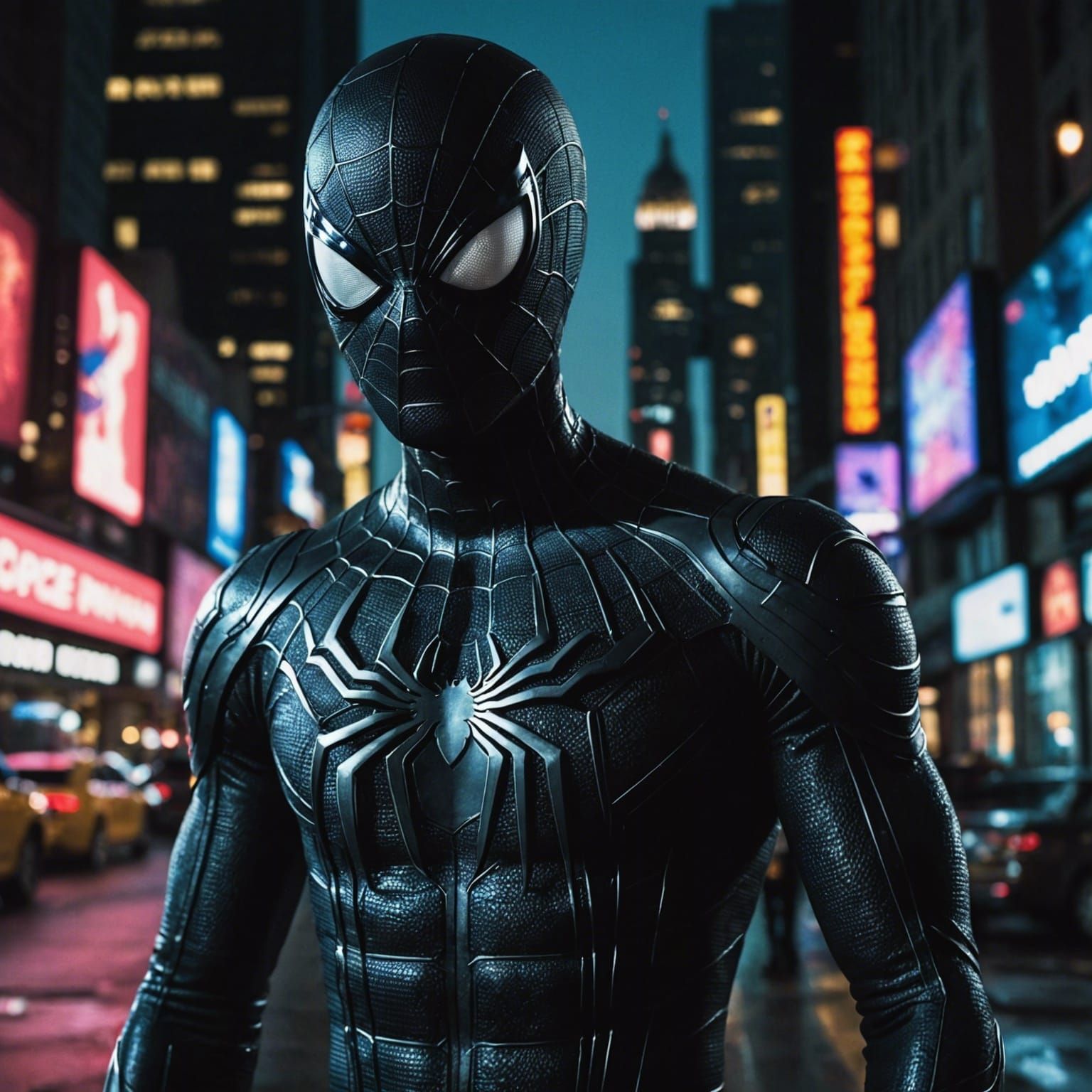 Spider-Man with Symbiote in Cinematic Style