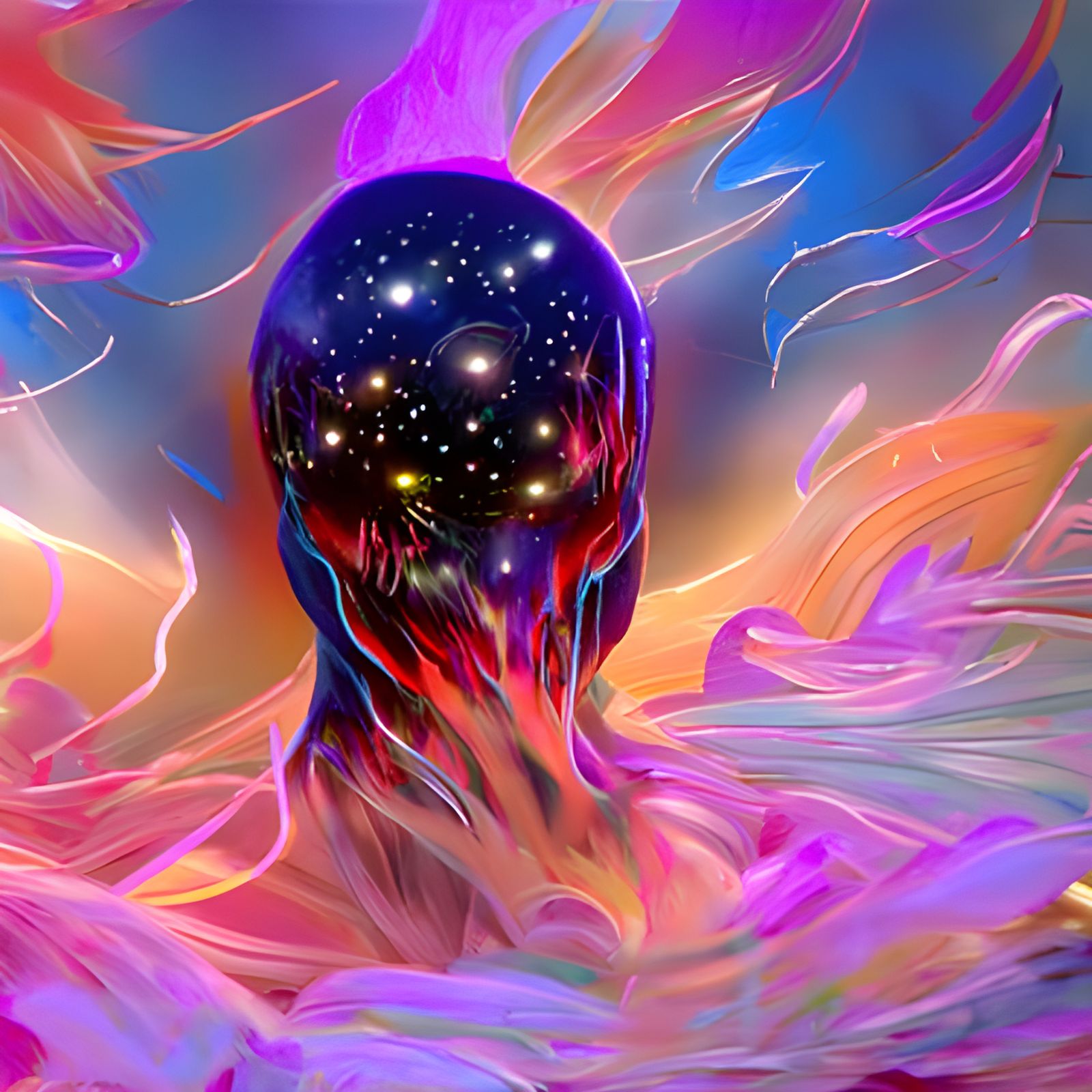 Psychic Energy Explosion: A Soul's Departure in Cel Shading