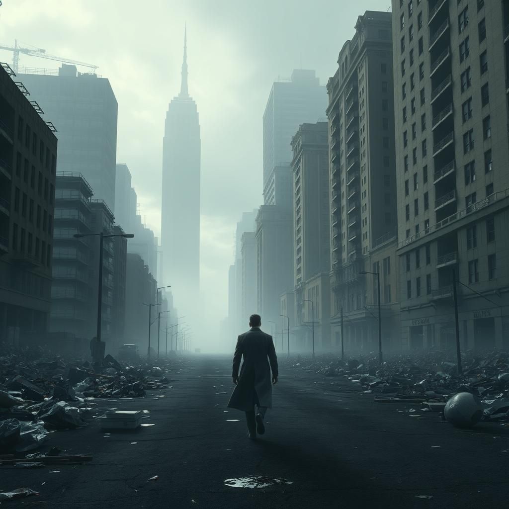 Desolate Cityscape Reflecting Economic Recession in Cinemati...