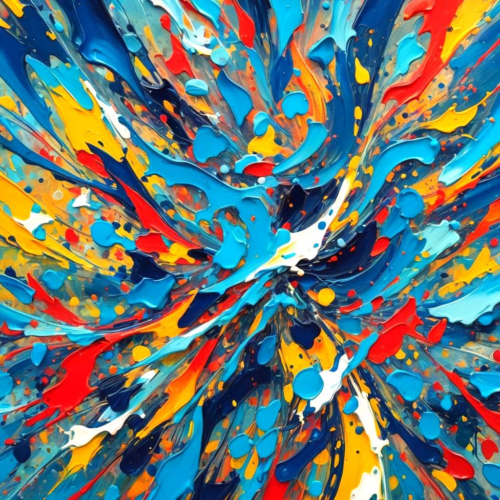 Abstract Art with Complementary Colors and Fine Details