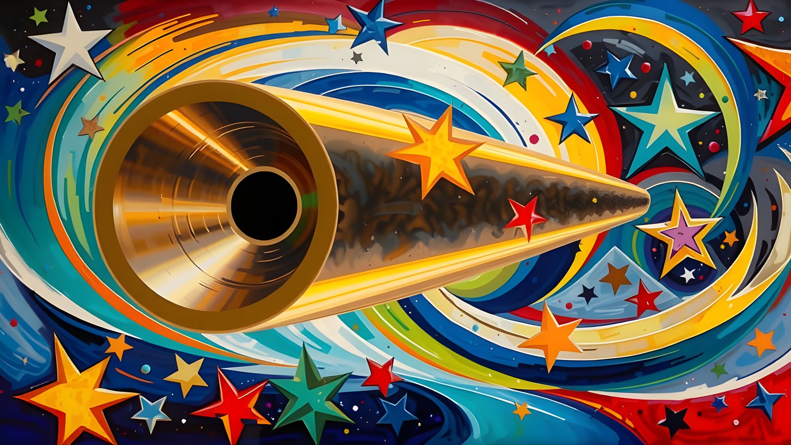 Stunning Metallic Maelstrom in Cosmic Colors