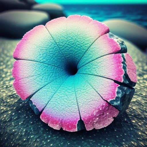 Low-Poly Barnacle on Rock in Pastel Colors