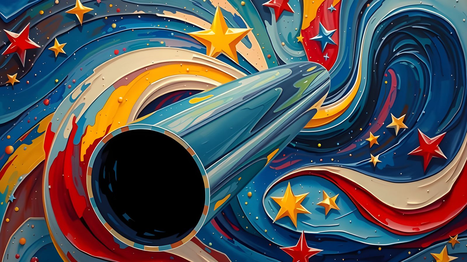 Surreal Cosmic Vortex in Rich Oil Painting Style