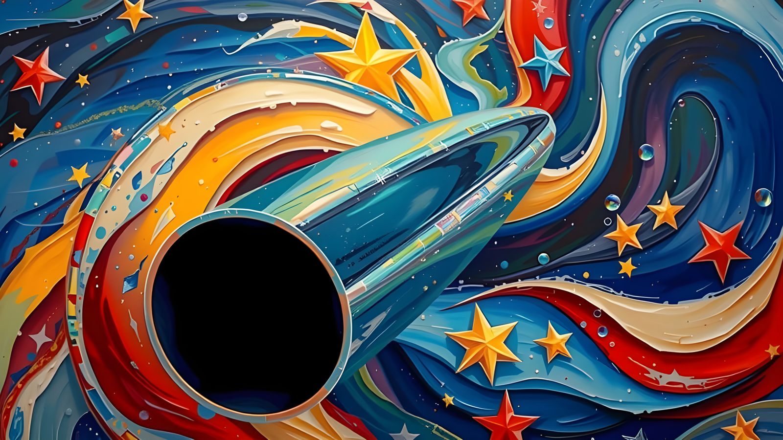 Vibrant Cosmic Vortex in Abstract Expressionism