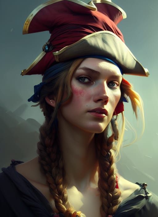 Anne Boney Portrait in Hyperdetailed Fantasy Style