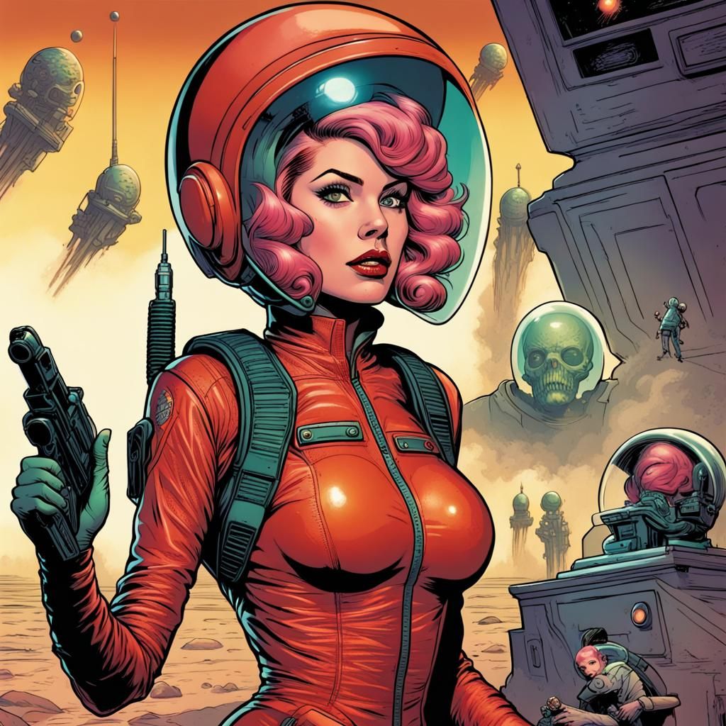 Halsey as Martian Spy Girl, Comic Book Art