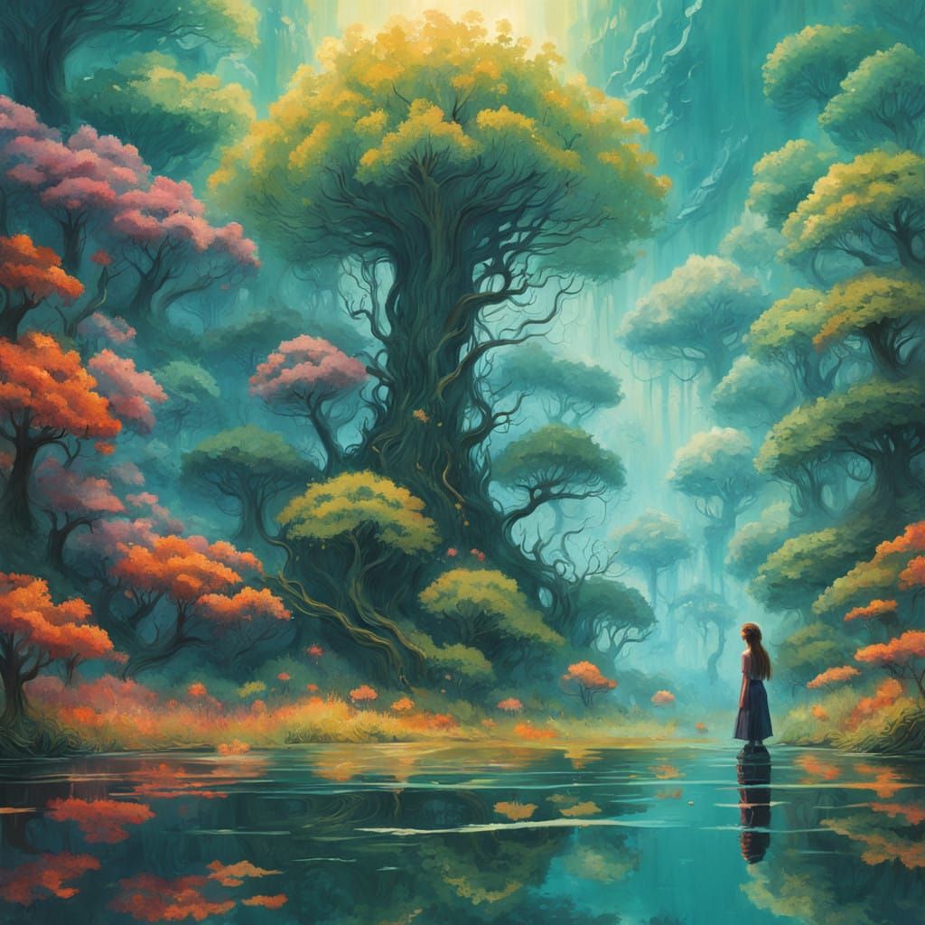 Enchanted Water Goddess Awakens in Vibrant Aquatic Realm