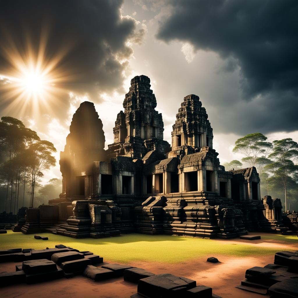 Bayon Temple: Khmer Thunderstorm with Divine Light