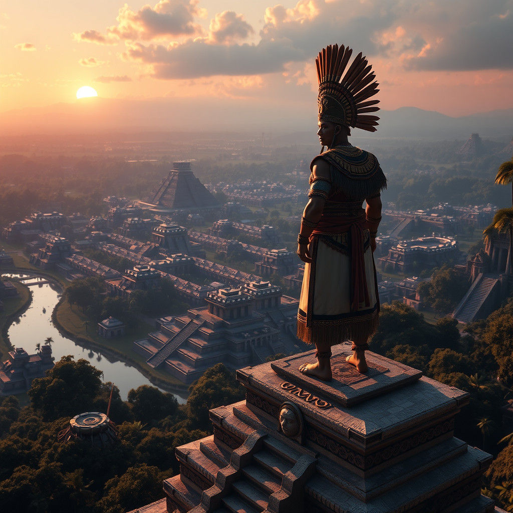 Mayan Chief Surveys His City in Unreal Engine 5