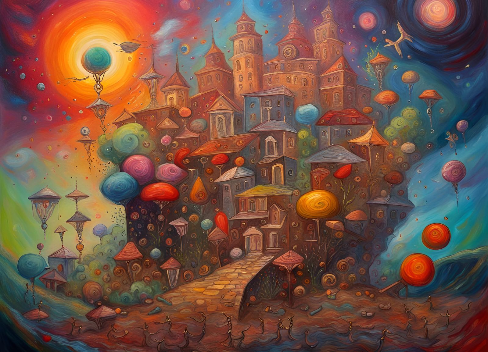 Colorful Surreal Impressionist Painting