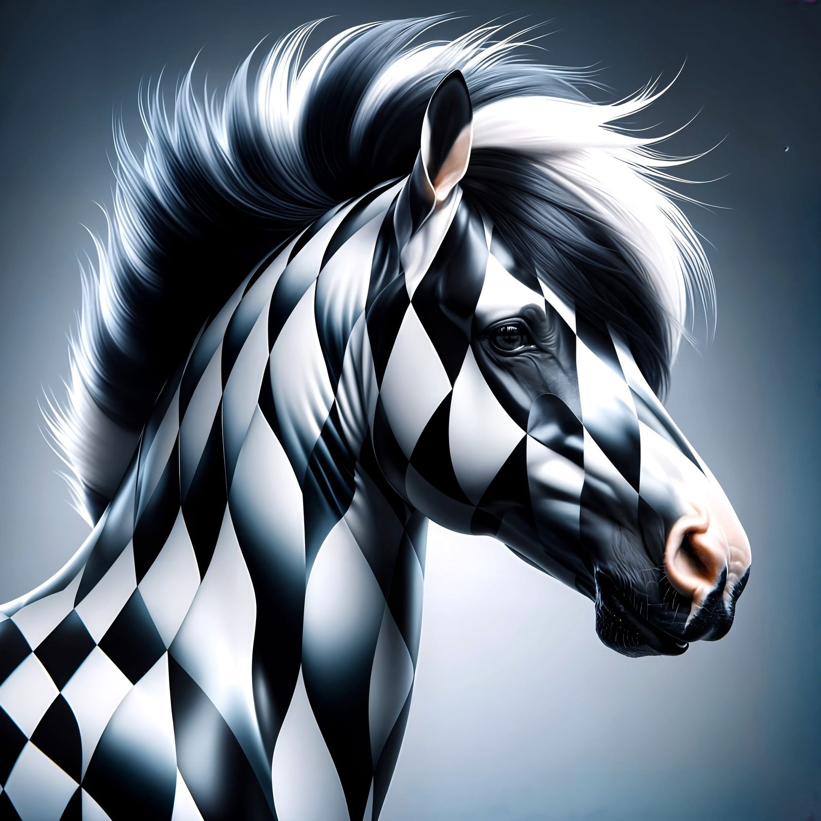 Gingham horse