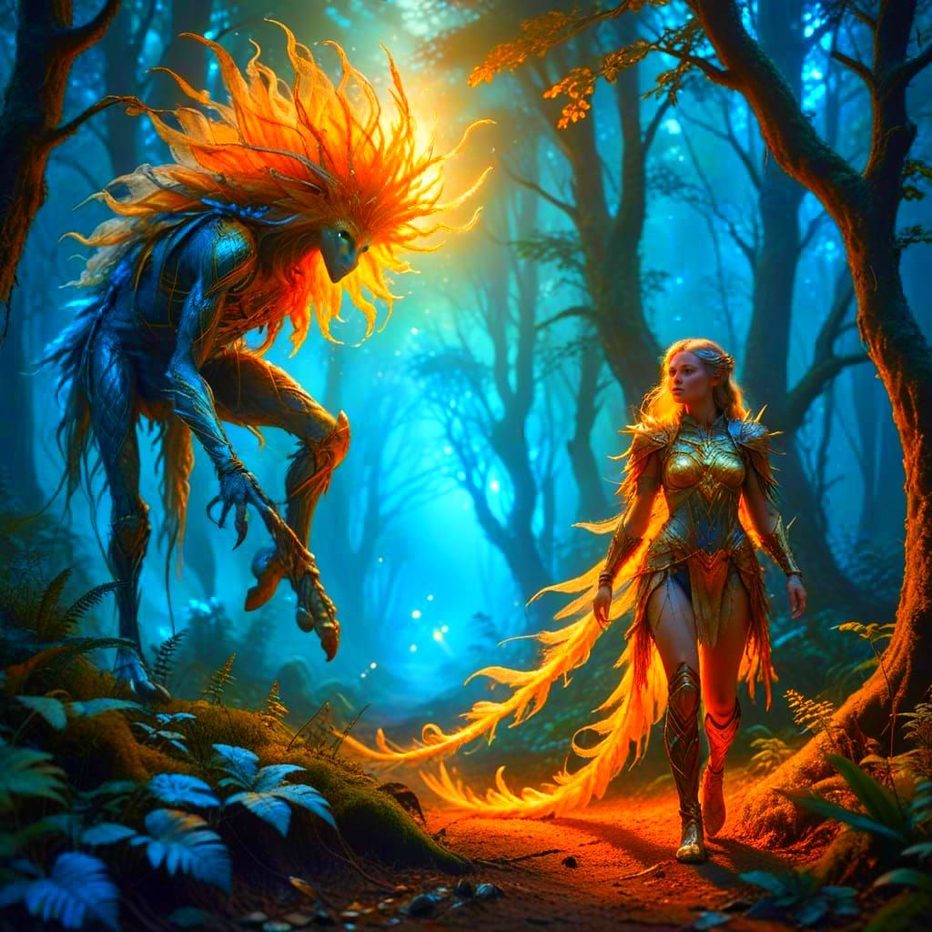 Ethereal Traveler in a Realm of Golden Light