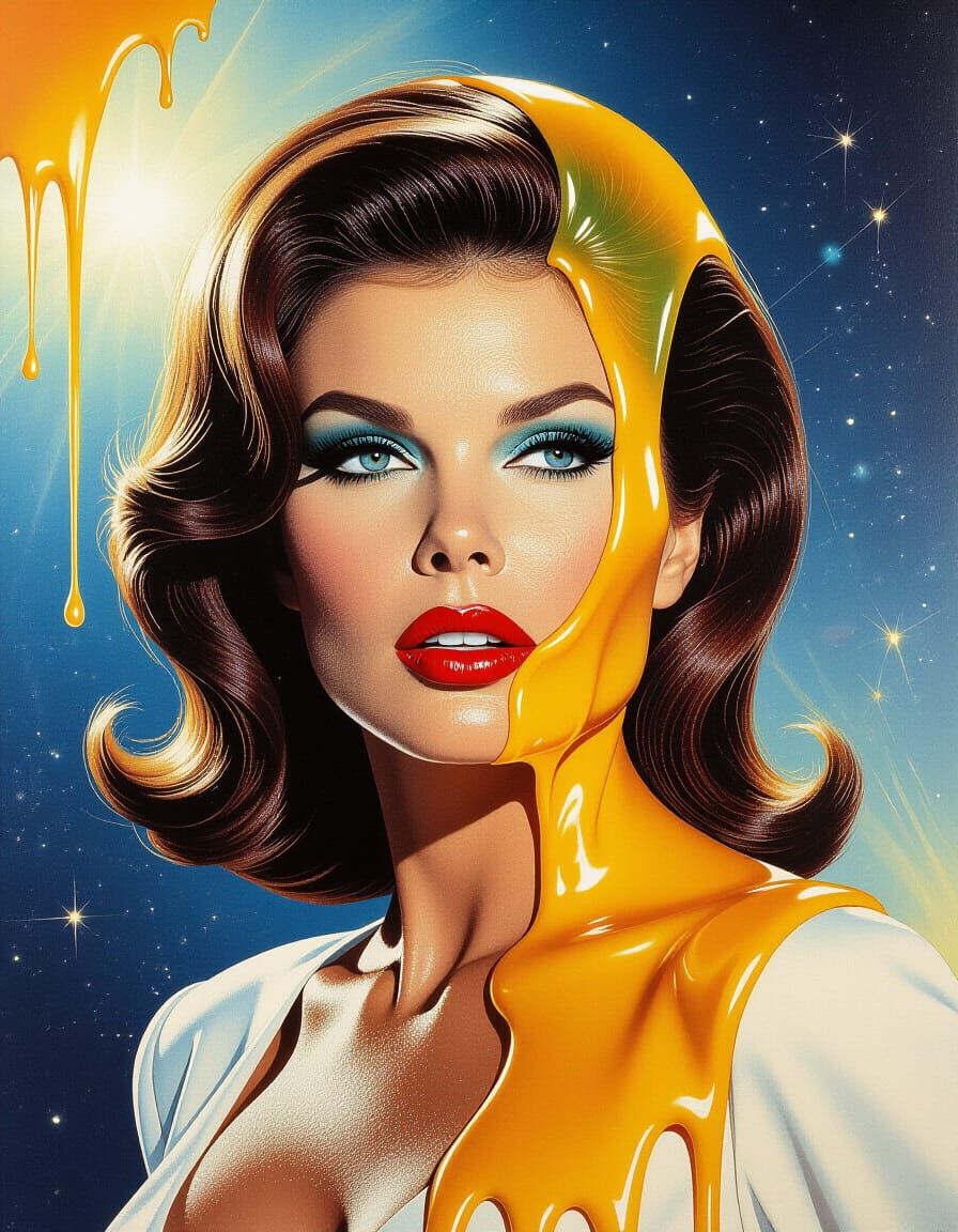 Surreal Wax Portrait in Futuristic Style