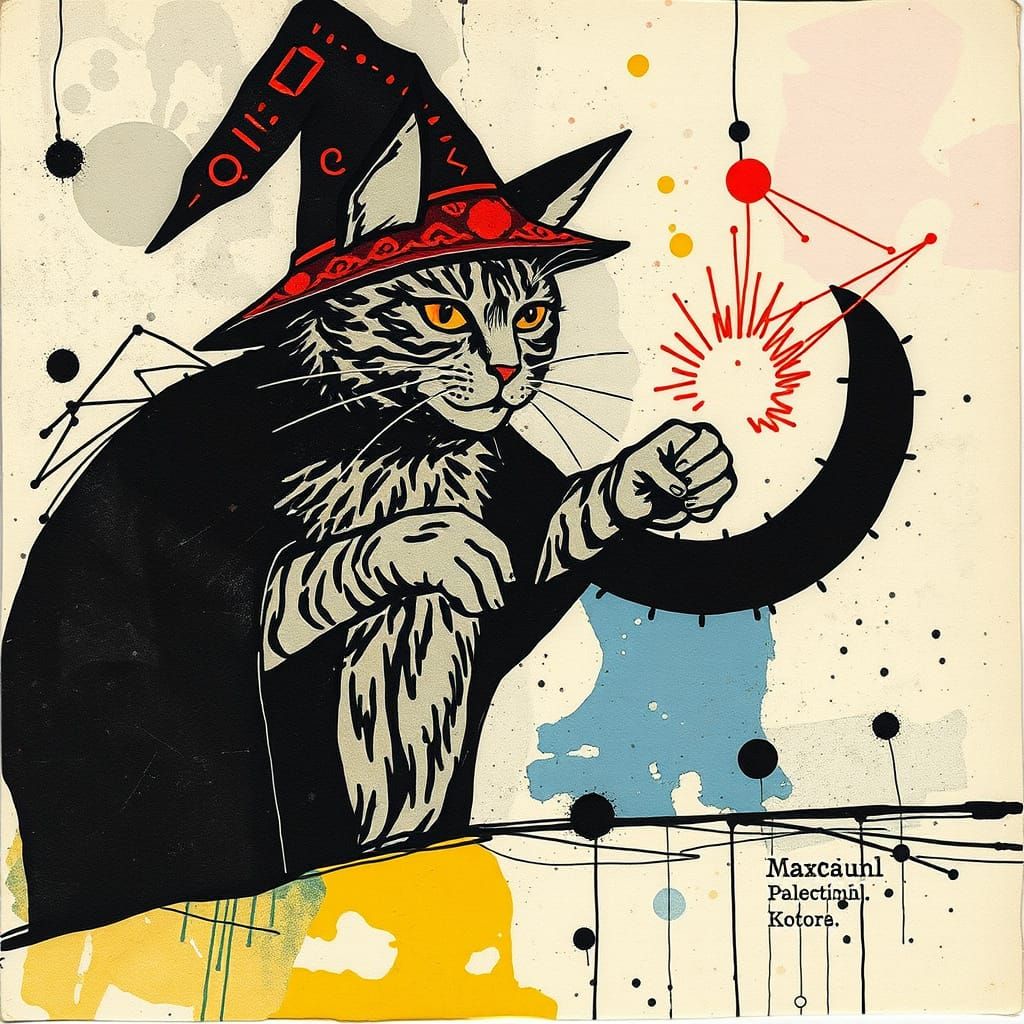 Abstract Constructivist Wizard Casting Magic