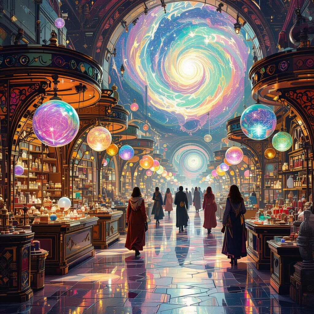 Surreal Emotion Market in Cosmic Vortex
