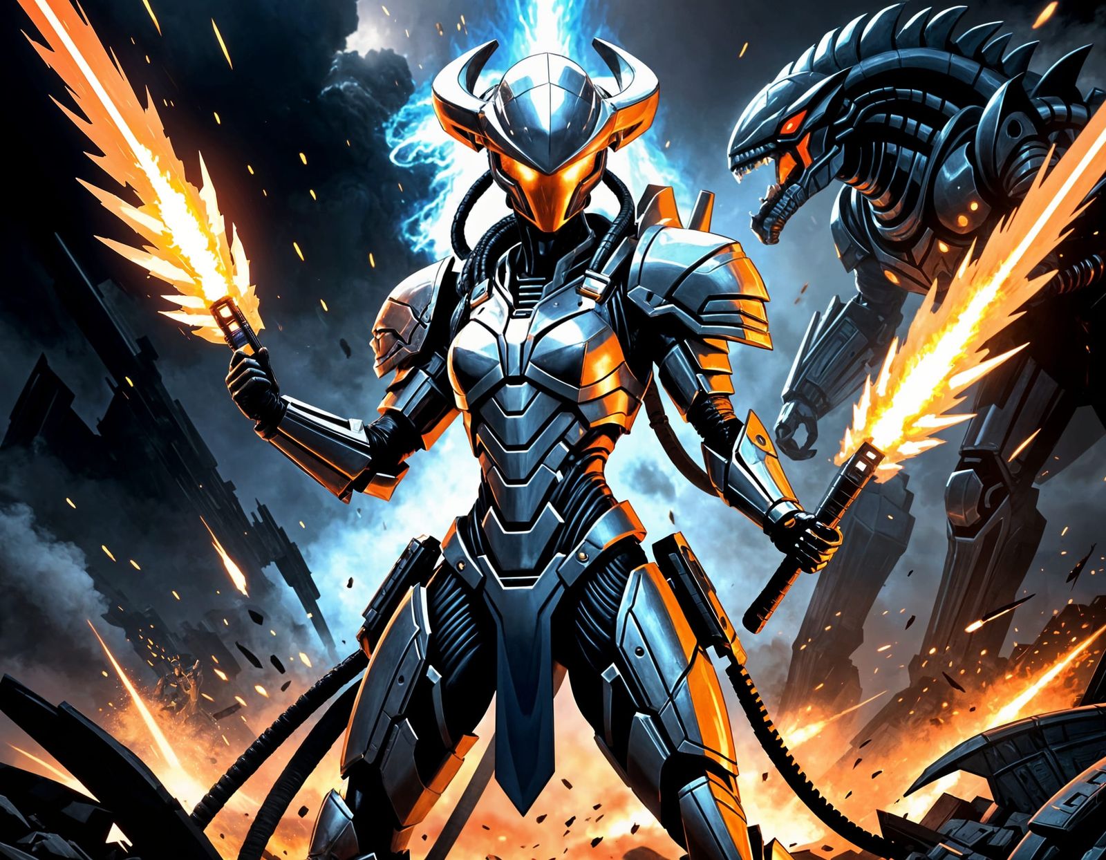 Amazonian Warrior Woman in Xenomorph Armor